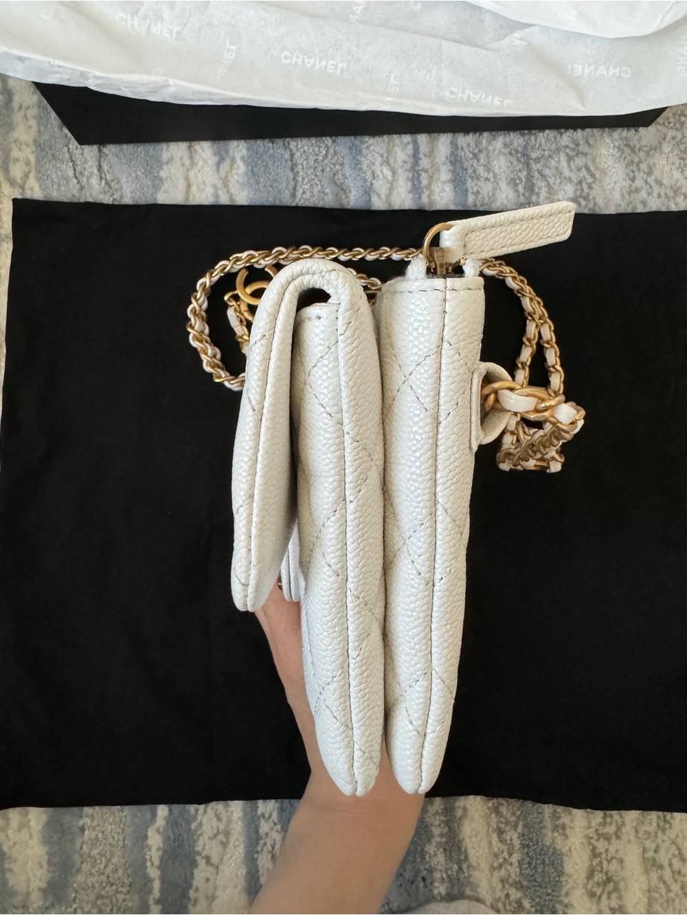 Chanel White Quilted Leather Waist Bag - Gold Hardware & CC Logo - Picture 4 of 11